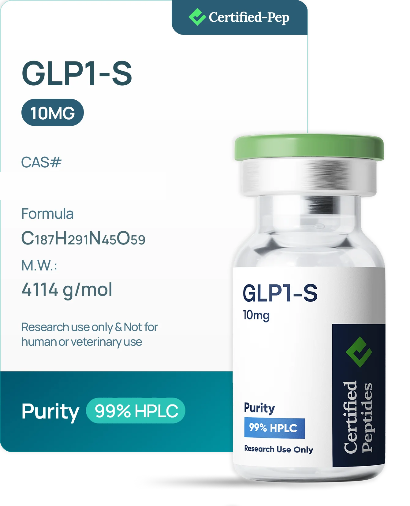 GLP1-S 10MG — 10-point lab tested research peptide