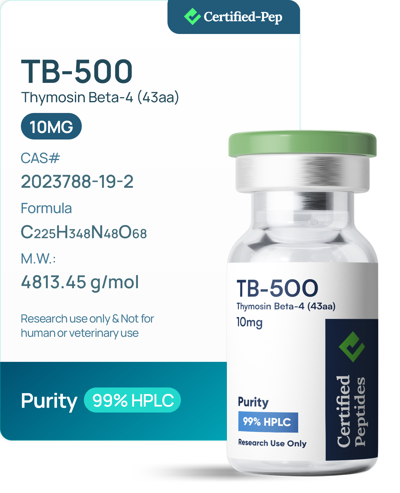 TB-500 10 MG — 10-point lab tested research peptide