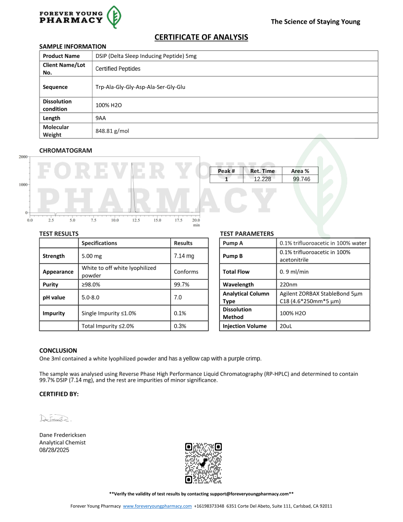 DSIP+5mg+Yellow+-+COA+-+Certified+Peptides+-+08.28.2025