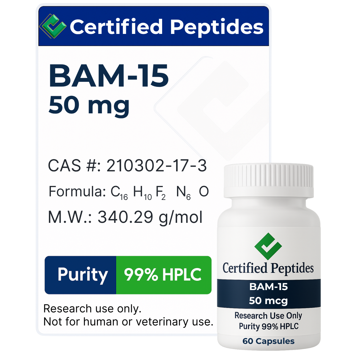 BAM-15 50MG 60 Capsules
