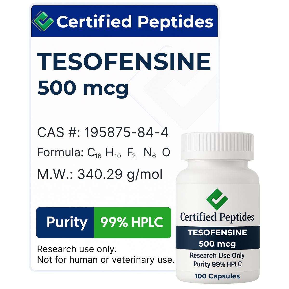 Tesofensine 500 mcg 100 Capsules