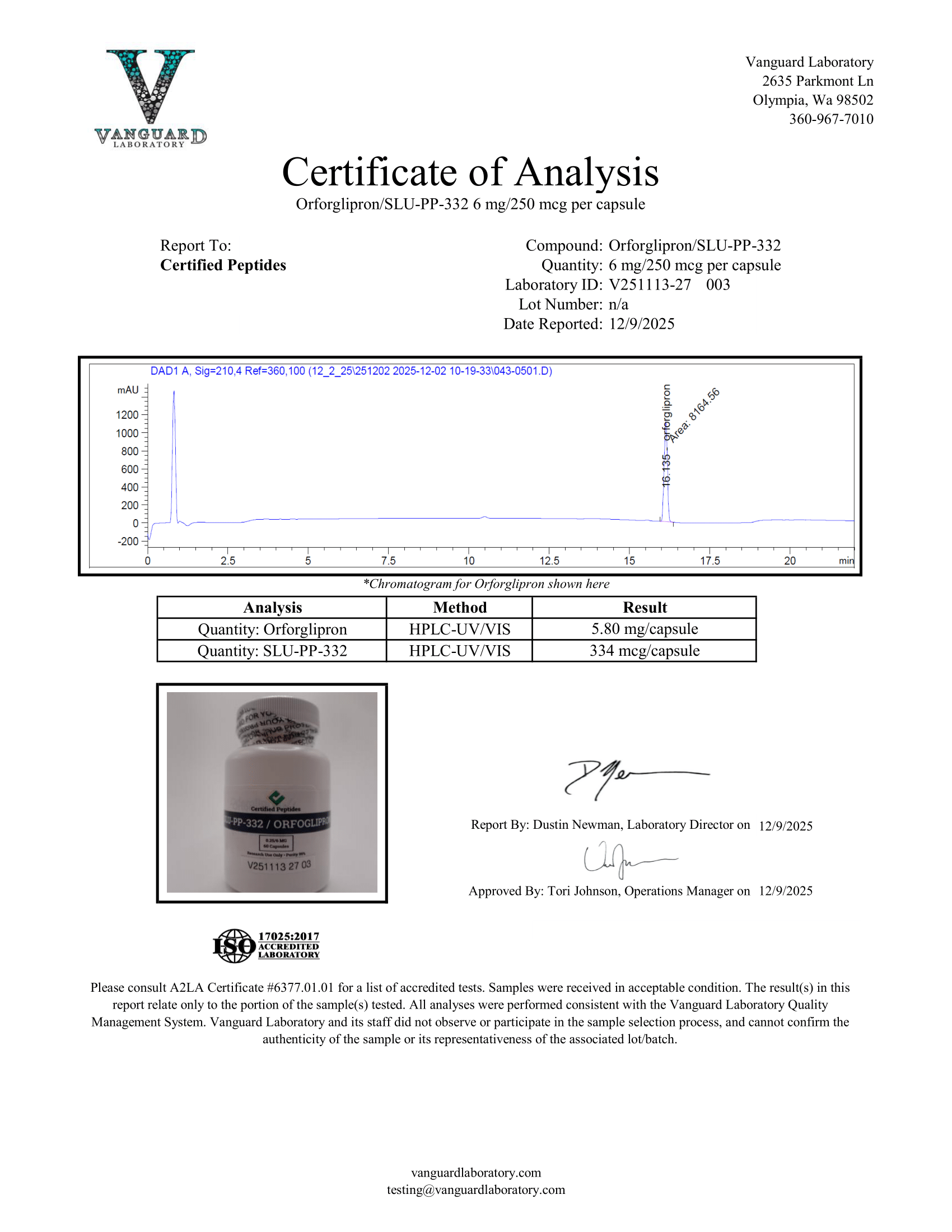 SLU-PP-332 250MCG /ORFORGLIPRON 6MG 60 Capsules - Image 2