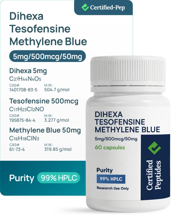 DIHEXA /TESOFENSINE /METHYLENE BLUE 5/0.5/50MG 60 CAPSULES