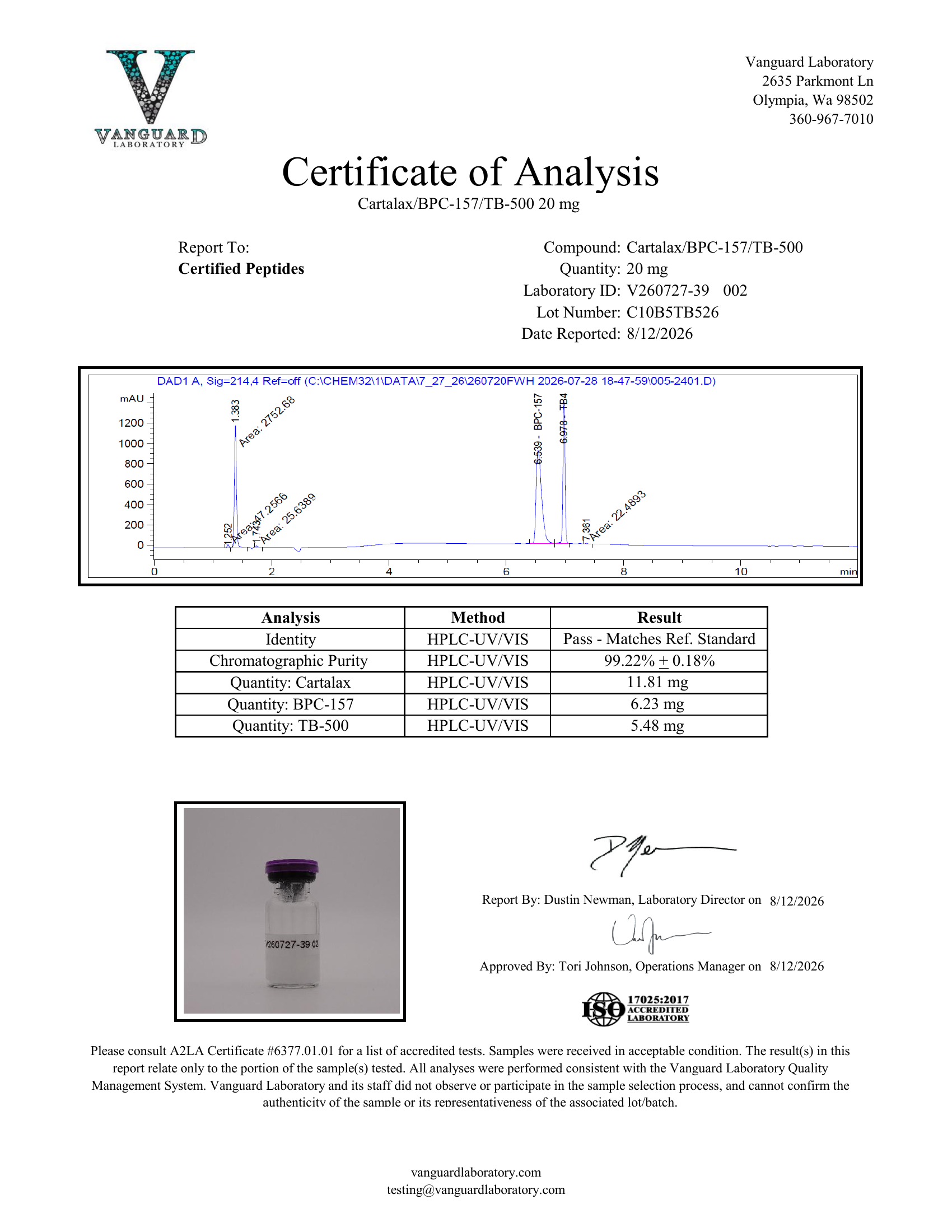 BPC-157 / TB-500/ CARTALAX 20mg - Image 2