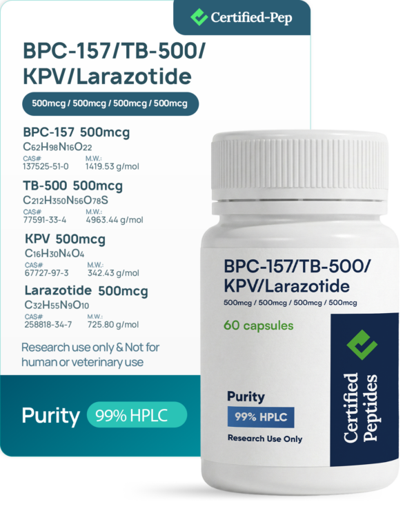 BPC-157 + TB-500 + KPV + LARAZOTIDE 60 CAPSULES