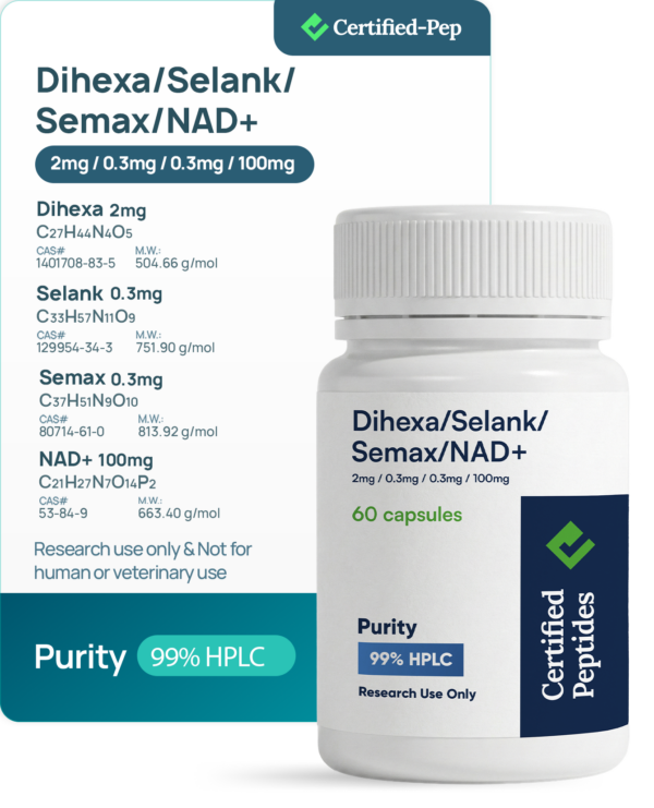 DIHEXA + SELANK + SEMAX + NAD+  60 CAPSULES